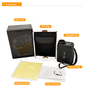 6x25mm 5-1000m Golf Laser Rangefinder With Pinsensor Battery