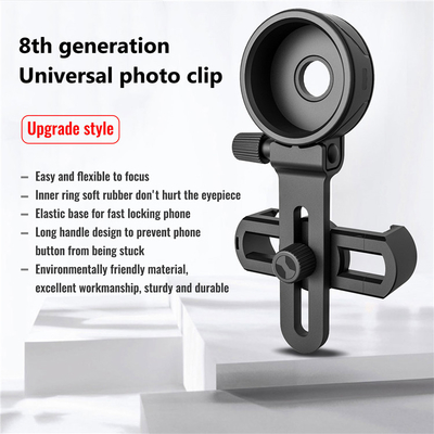 Black Cell Phone Spotting Scope Adapter For Telescope Binoculars Monocular