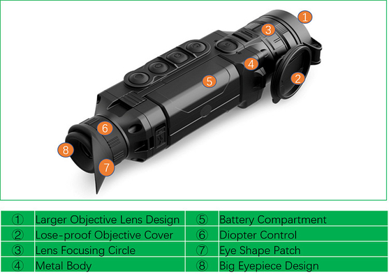 1800m Thermal Night Vision Monocular , Thermal Imaging Monocular For Hunting